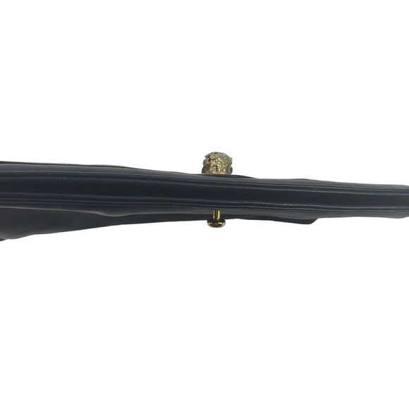 Ruth Saltz Clutch Handbag Vintage Leather Navy Blue Lion Classic Evening Purse - Picture 6 of 11